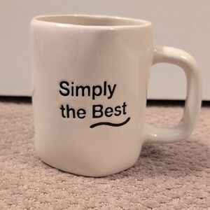 White Ceramic Mug for Dining "Simply the Best" Set of 2 NWT